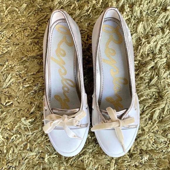 Replay White/Silver High Heels with velvet ribbons - Picture 3 of 7